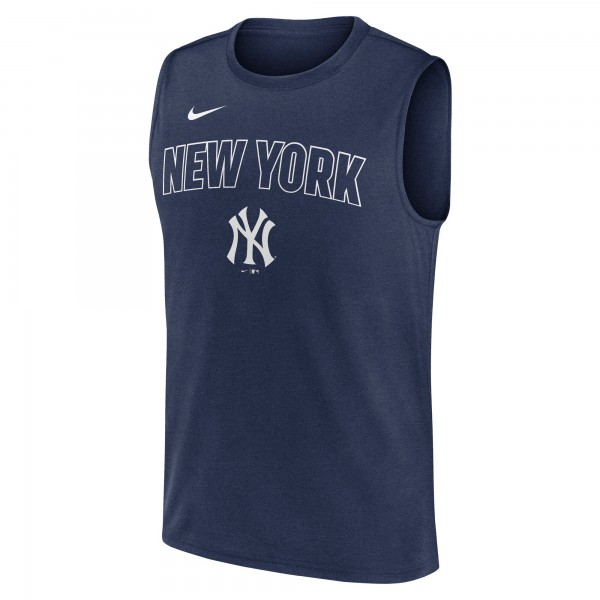 New York Yankees Nike Navy Knockout Dri-FIT Muscle Tank Top