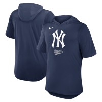 Футболка с капюшоном New York Yankees Nike Navy Tri-Blend
