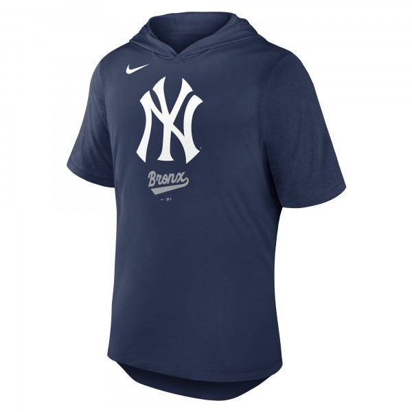 Футболка с капюшоном New York Yankees Nike Navy Tri-Blend
