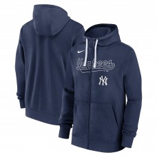 Толстовка на молнии New York Yankees Nike Navy Knockout Script