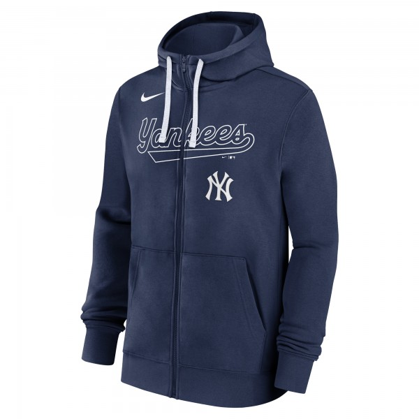 Толстовка на молнии New York Yankees Nike Navy Knockout Script