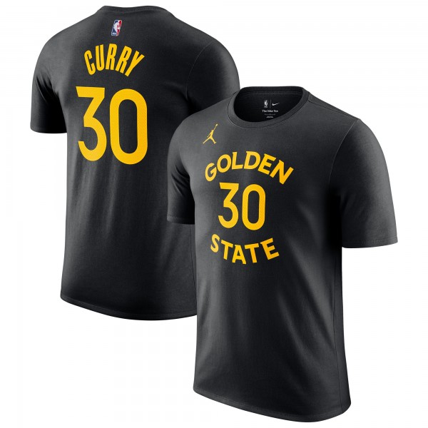 Golden State Warriors Stephen Curry Jordan Brand Black Statement Edition Name & Number T-Shirt