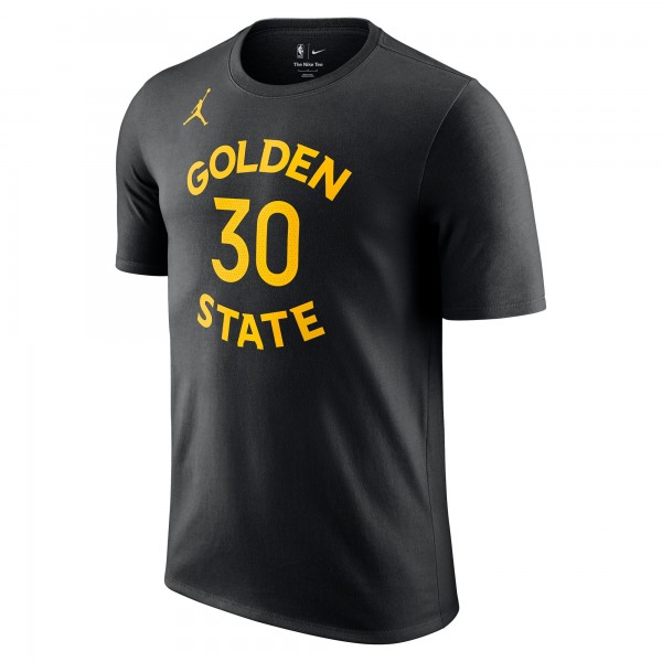 Golden State Warriors Stephen Curry Jordan Brand Black Statement Edition Name & Number T-Shirt
