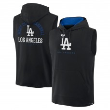 Los Angeles Dodgers Fanatics Black Fire Speed Sleeveless Pullover Hoodie