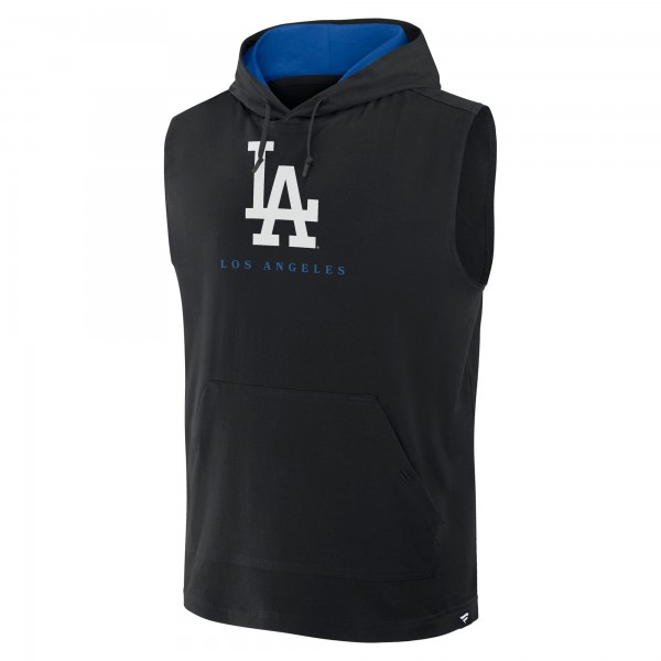 Los Angeles Dodgers Fanatics Black Fire Speed Sleeveless Pullover Hoodie