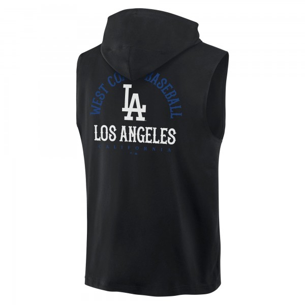 Los Angeles Dodgers Fanatics Black Fire Speed Sleeveless Pullover Hoodie