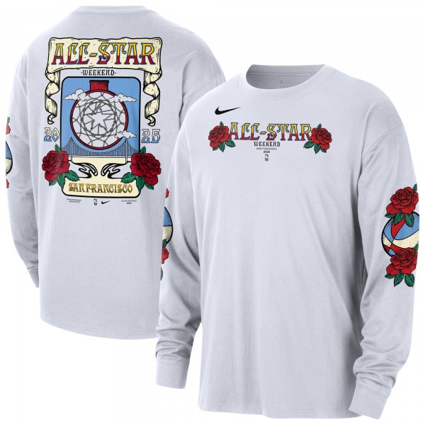 Футболка с длинным рукавом 2025 NBA All-Star Weekend&nbsp;Jordan Brand Oversized Max90 - White