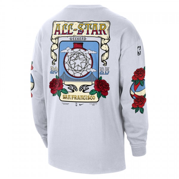 Футболка с длинным рукавом 2025 NBA All-Star Weekend&nbsp;Jordan Brand Oversized Max90 - White