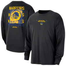 Футболка с длинным рукавом Golden State Warriors Nike Black Courtside Oversized