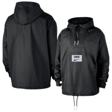 Толстовка Brooklyn Nets Nike Black Courtside Premium Club Anorak Quarter-Zip Jacket