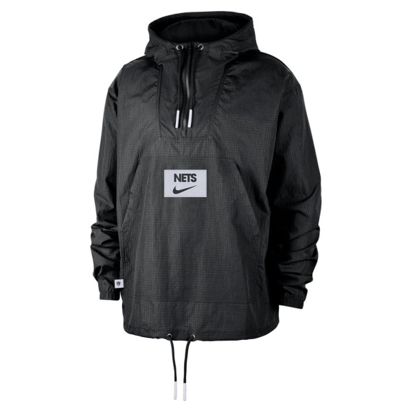 Толстовка Brooklyn Nets Nike Black Courtside Premium Club Anorak Quarter-Zip Jacket