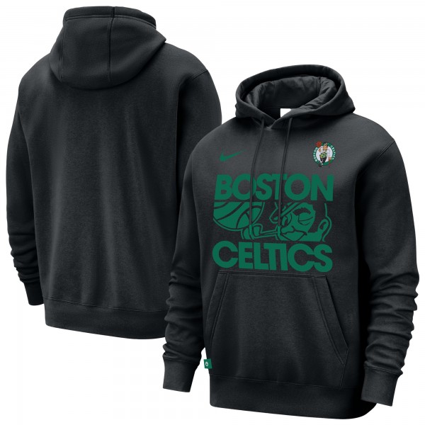 Boston Celtics Nike Black Courtside Club Pullover Hoodie