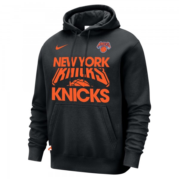 New York Knicks Nike Black Courtside Club Pullover Hoodie