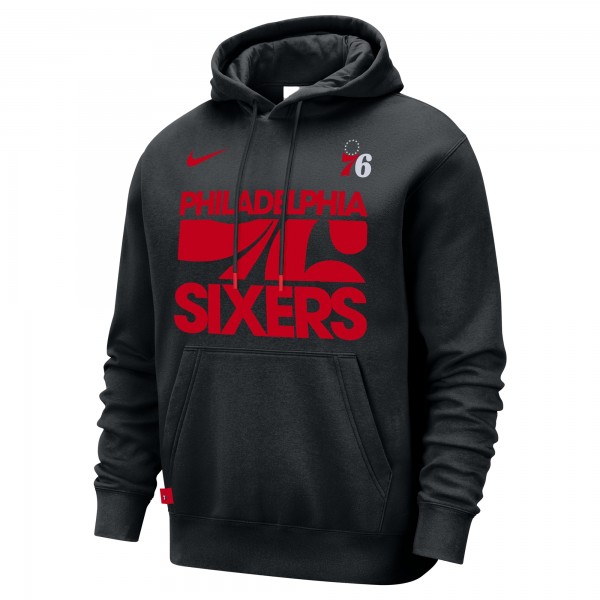 Philadelphia 76ers Nike Black Courtside Club Pullover Hoodie