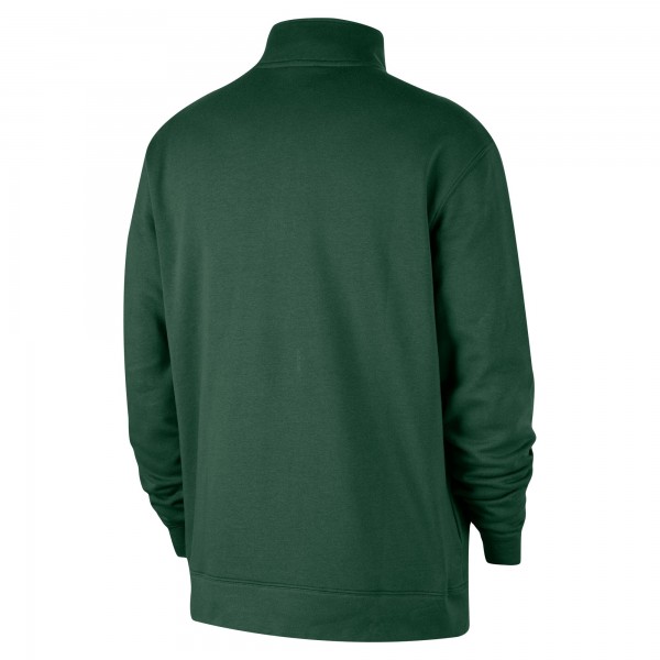 Milwaukee Bucks Nike Hunter Green Courtside Club Half-Zip Jacket