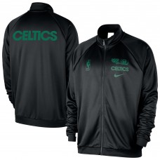 Boston Celtics Nike Black Courtside Pique Club Full-Zip Track Jacket