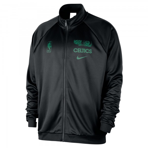 Boston Celtics Nike Black Courtside Pique Club Full-Zip Track Jacket