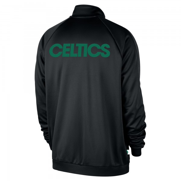 Boston Celtics Nike Black Courtside Pique Club Full-Zip Track Jacket