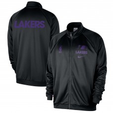 Los Angeles Lakers Nike Black Courtside Pique Club Full-Zip Track Jacket