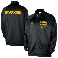 Golden State Warriors Nike Black Courtside Pique Club Full-Zip Track Jacket