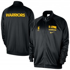 Golden State Warriors Nike Black Courtside Pique Club Full-Zip Track Jacket