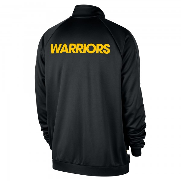 Golden State Warriors Nike Black Courtside Pique Club Full-Zip Track Jacket
