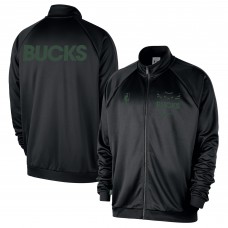 Milwaukee Bucks Nike Black Courtside Pique Club Full-Zip Track Jacket
