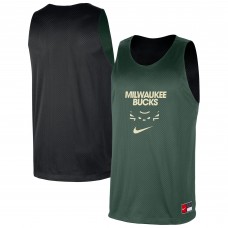 Milwaukee Bucks Nike Hunter Green/Black Courtside Reversible Mesh Practice Jersey