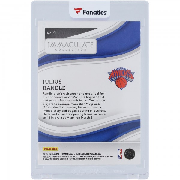 Julius Randle New York Knicks 2022-23 Panini Immaculate Collection Platinum #4 #1/1 Card