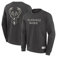 Milwaukee Bucks Fanatics Gray Elements Future Ground Lettering Pullover Sweatshirt
