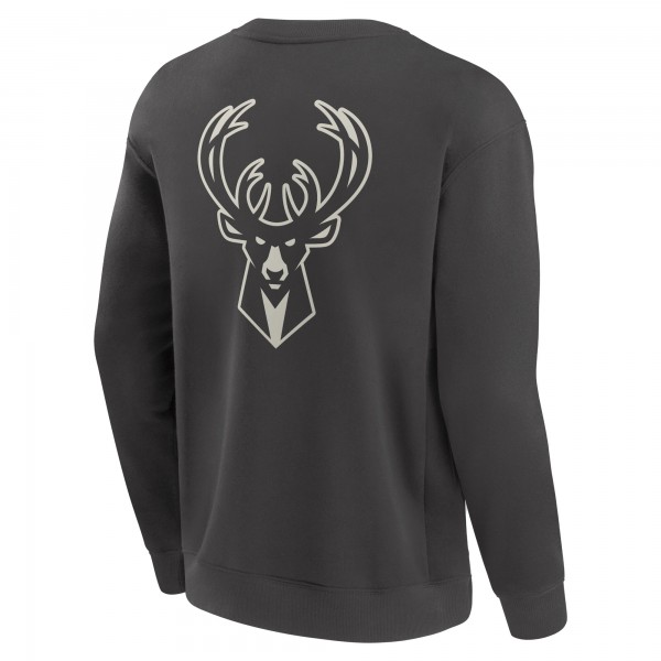 Milwaukee Bucks Fanatics Gray Elements Future Ground Lettering Pullover Sweatshirt