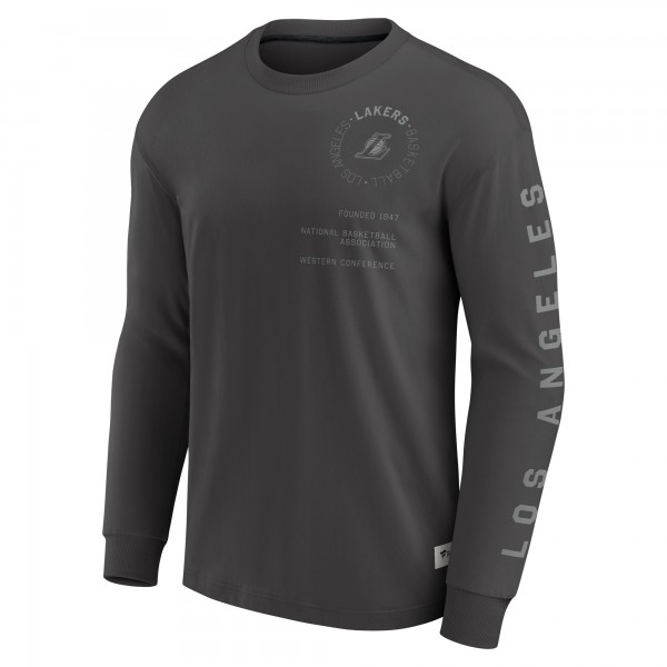Футболка с длинным рукавом Los Angeles Lakers Fanatics Gray Elements Future Ground Tonal Info