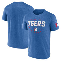 Philadelphia 76ers Logo Athletic Heather Royal Block Practice Performance T-Shirt