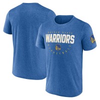 Golden State Warriors Logo Athletic Heather Royal Block Practice Performance T-Shirt