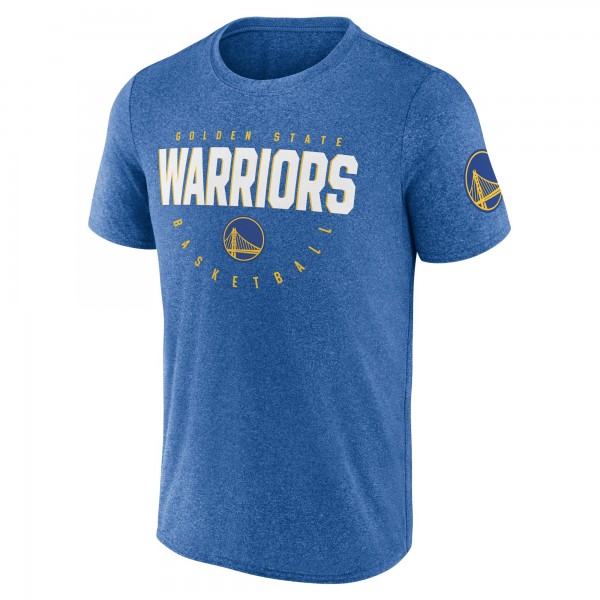 Golden State Warriors Logo Athletic Heather Royal Block Practice Performance T-Shirt