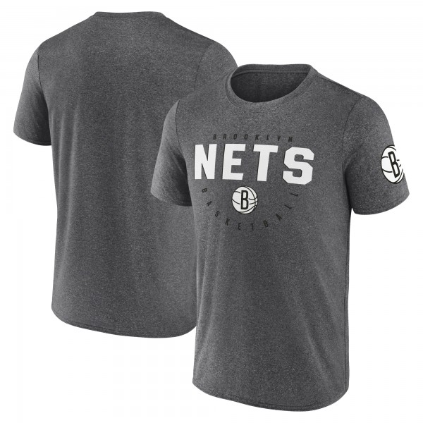 Футболка Brooklyn Nets Heather Charcoal Block Practice Performance