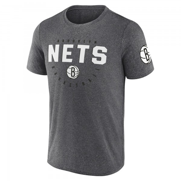Футболка Brooklyn Nets Heather Charcoal Block Practice Performance