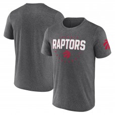 Toronto Raptors Logo Athletic Heather Charcoal Block Practice Performance T-Shirt