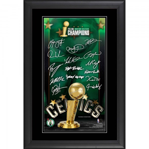 Boston Celtics 2024 NBA Finals Champions Fanatics Authentic Framed 10 x 18 Collage with Facsimile Signatures