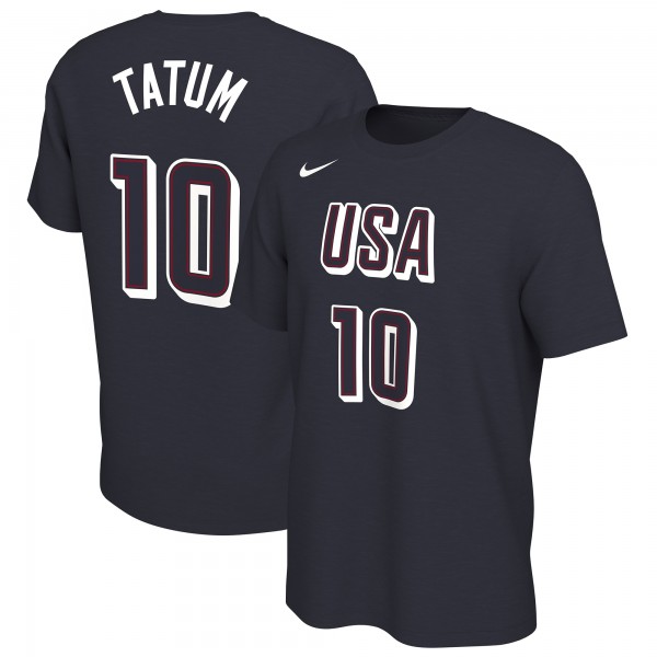 Футболка Jayson Tatum USA Basketball Nike 2024 Summer Olympics Name & Number - Navy