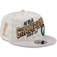 Бейсболка Boston Celtics New Era 2024 NBA Finals Champions Locker Room 9FIFTY - Cream