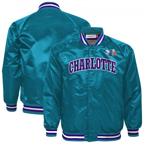 Бомбер Charlotte Hornets Mitchell & Ness Youth Hardwood Classics Satin Raglan - Teal