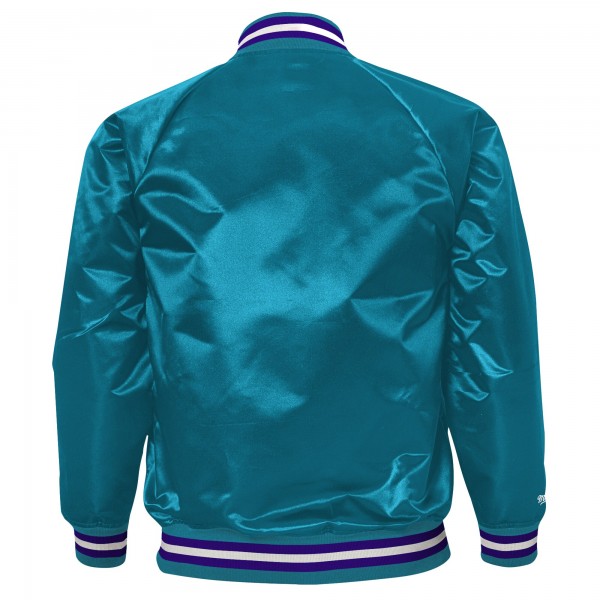 Бомбер Charlotte Hornets Mitchell & Ness Youth Hardwood Classics Satin Raglan - Teal