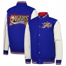 Подростковая Philadelphia 76ers Mitchell & Ness Royal Full-Snap Varsity Jacket