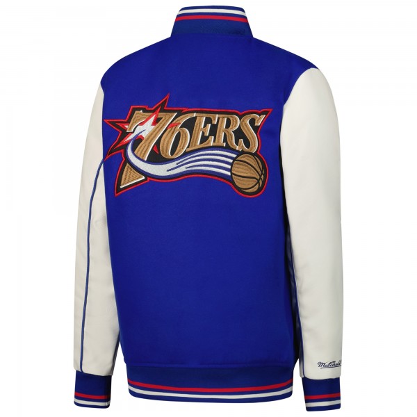 Подростковая Philadelphia 76ers Mitchell & Ness Royal Full-Snap Varsity Jacket