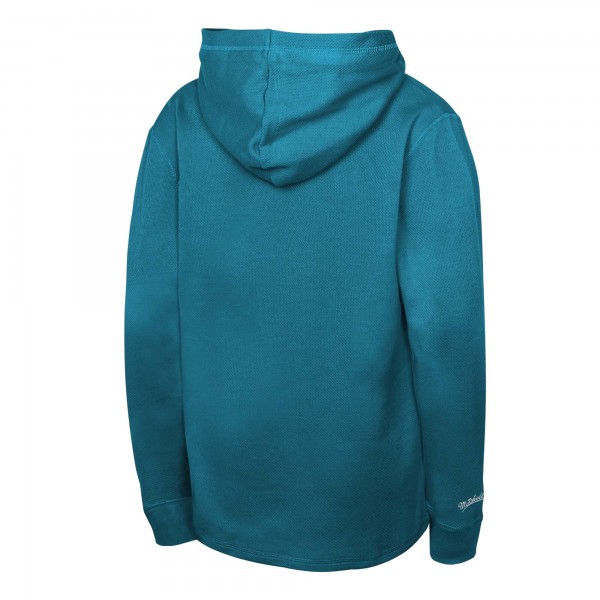 Футболка Charlotte Hornets Mitchell & Ness Youth Hardwood Classics Lightweight Thermal Long Sleeve Hoodie - Teal
