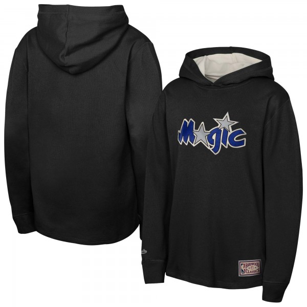 Футболка Подростковая Orlando Magic Mitchell & Ness Black Hardwood Classics Lightweight Thermal Long Sleeve Hoodie
