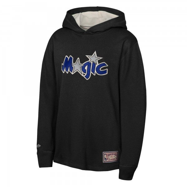 Футболка Подростковая Orlando Magic Mitchell & Ness Black Hardwood Classics Lightweight Thermal Long Sleeve Hoodie