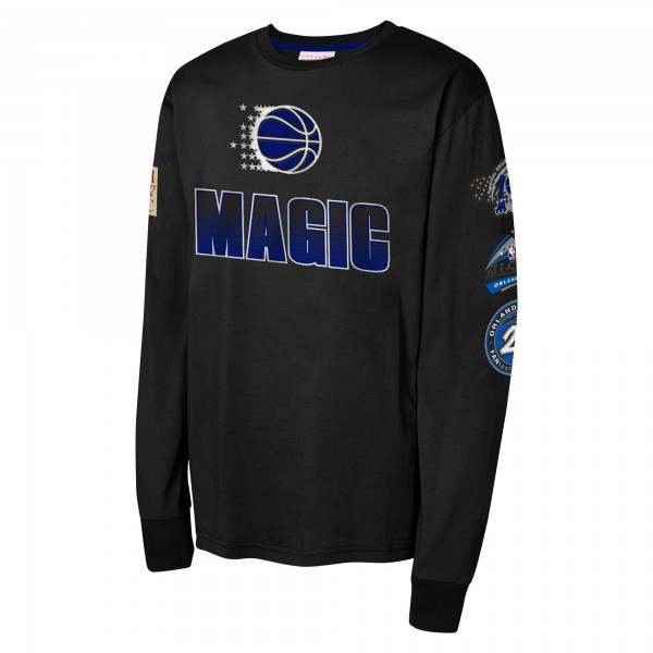 Футболка с длинным рукавом Подростковая Orlando Magic Mitchell & Ness Black Hardwood Classics All Over