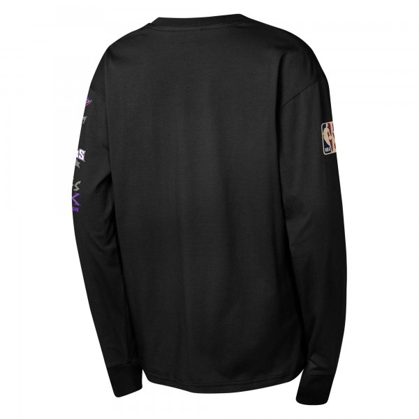 Подростковая Toronto Raptors Mitchell & Ness Black Hardwood Classics All Over Long Sleeve T-Shirt